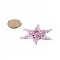 Cuentas de semillas de patrón de telar hecho a mano, con cuentas redondas de perlas de vidrio perlado pintado al horno, colgantes de estrellas