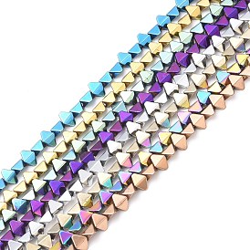 Electroplate Synthetic Non-magnetic Hematite Beads Strands, Faceted, Rhombus