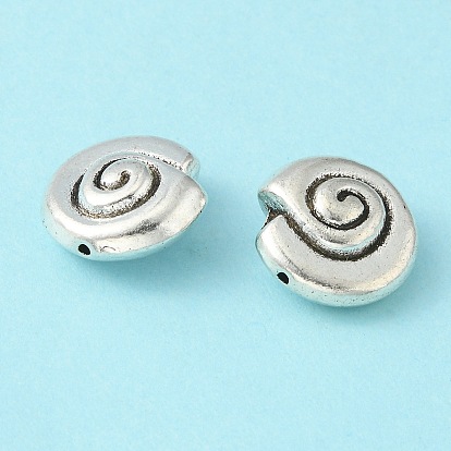 Tibetan Style Alloy Snail Shell Beads, Cadmium Free & Lead Free, 14x13.5x7mm, Hole: 1mm, about 290pcs/1000g