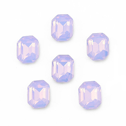 K 9 cabujones de diamantes de imitación de cristal, puntiagudo espalda y dorso plateado, facetados, octágono rectángulo