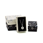 Cardboard Jewelry Box, with Black Sponge Mat, for Jewelry Gift Package, Rectangle with Star Pattern