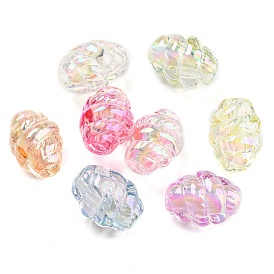 UV Plating Transparent Acrylic Beads, AB Color Plated, Iridescent Bicone