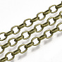 Iron Cable Chains, Unwelded, with Spool, Flat Oval