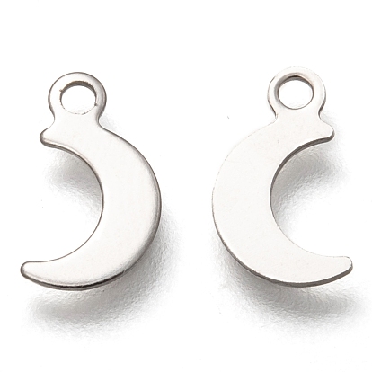 201 Stainless Steel Charms, Moon