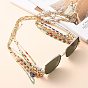 Eyeglasses Chains Sets, Neck Strap for Eyeglasses, with Brass Cable Chains, Bicone Glass Beads, 304 Stainless Steel Lobster Claw Clasps and Rubber Loop Ends, Golden