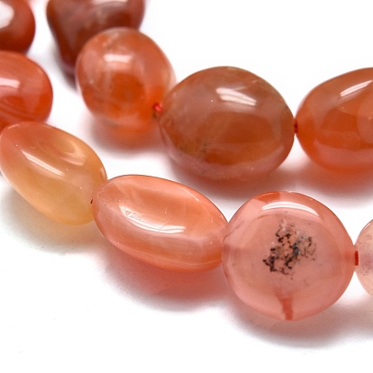 Natural South Red Agate Beads Strands, Tumbled Stone, Nuggets