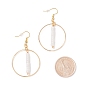 Natural Mixed Stone Beads Dangle Earrings for Women, Ring with Stone Beads Tassel Drop Earrings, Golden
