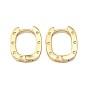Brass Oval with Polka Dot Hoop Earrings for Woman