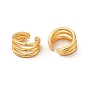Rack Plating Brass Cuff Earrings, Long-Lasting Plated Triple Circle Earring for Women, Cadmium Free & Lead Free