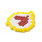 3Pcs 3 Color Handmade MIYUKI Japanese Seed Loom Pattern Seed Beads, Heart Pattern Pendants