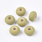Perles en acrylique européens en caoutchouc, Perles avec un grand trou   , rondelle