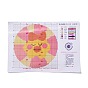 Flat Round Latch Hook Rug Kit, DIY Rug Crochet Yarn Kits, Including Color Printing Screen Section Embroidery Pad, Needle, Acrylic Wool Bundle