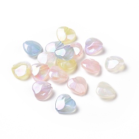 Electroplate Acrylic Beads, Pearlized, Heart