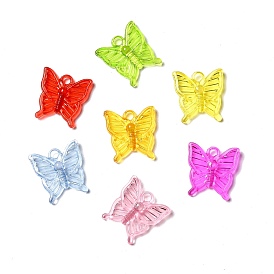 Transparent Acrylic Pendants, Butterfly Charm