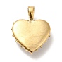 Placage ionique (ip) 304 pendentifs en acier inoxydable, avec l'émail, or, coeur avec des yeux