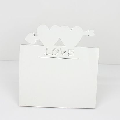 Cadre photo vierge de transfert de chaleur en panneau mdf pour la saint-valentin, pour presse à chaud, rectangle avec mot amour et coeur