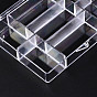 Polystyrene Bead Storage Containers, 7 Compartments Organizer Boxes, with Hinged Lid, Rectangle