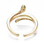 Spakling Cubic Zirconia Snake Wrap Cuff Ring, Real 18K Gold Plated Brass Open Ring for Women, Nickel Free