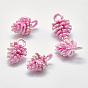 Spray Painted Alloy Charms, Pine Cone