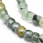 Natural Prehnite Beads Strands, Faceted, Cube