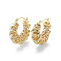 Clear Cubic Zirconia Croissant Hoop Earrings, Brass Wire Wrap Jewelry for Women
