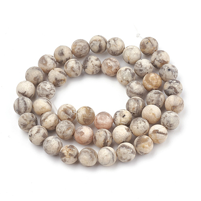 Natural Gemstone Beads Strands, Frosted, Round