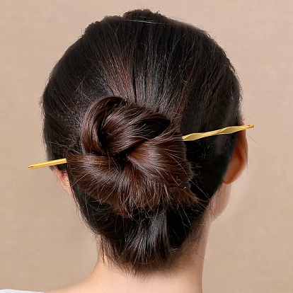 Bâtons de cheveux en laiton, forme de barre de torsion, épingles à cheveux chignons, accessoire de bricolage décoratif vintage pour cheveux