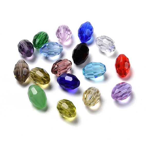Verre imitation perles de cristal autrichien, facette, ovale