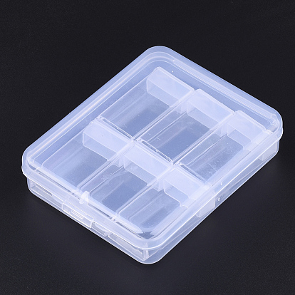 Conteneurs de perle plastique, flip top stockage de perles, pour boîte de rangement de perles de rocaille, avec boîte d'emballage en plastique pp, rectangle