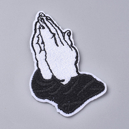 Computerized Embroidery Cloth Iron on/Sew on Patches, Costume Accessories, Praying Hands