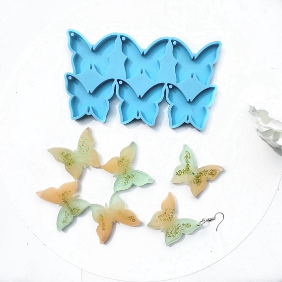 Moldes de silicona para colgantes de mariposas, moldes de resina, para la fabricación de joyas de resina uv y resina epoxi