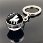 Porte-clés pendentif en alliage, porte-clés boule de verre thème musical
