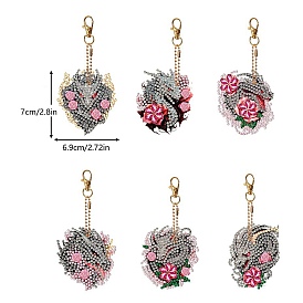 Dragon with Flower Diamond Painting Pendant Decoration Kits, Including Acrylic Board, Pendant Decoration Clasp, Bead Chain, Rhinestones Bag, Diamond Sticky Pen, Tray Plate and Glue Clay