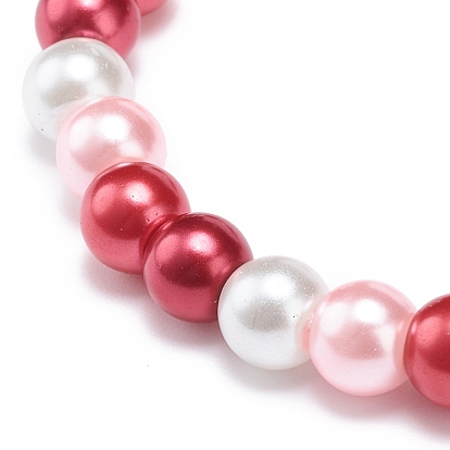 Glass Pearl Beaded Stretch Bracelet for Women