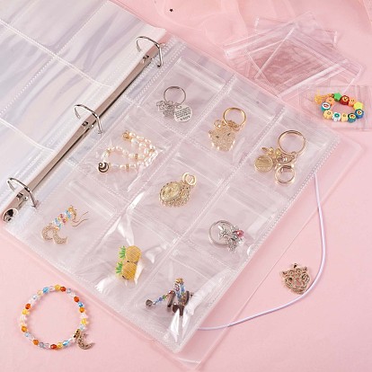 Transparent Jewelry Storage Book, with 312 Slots and 120Pcs Clear Zip Lock Bags, PVC Anti Oxidation Jewelry Storage Organizer for Rings Necklaces Bracelets Earrings Jewelry Beads