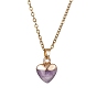 Ожерелье с подвеской в виде сердца из натуральных смешанных драгоценных камней, с золотыми 304 цепями из нержавеющей стали