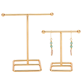 Fingerinspire 2Pcs 2 Style Spray Paint Iron Jewelry Display Rack, Jewelry Stand, For Hanging Necklaces Earrings Bracelets