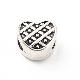 Tibetan Style Alloy European Beads, Large Hole Beads, Heart