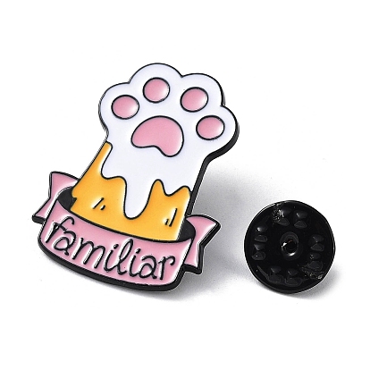Épingles en émail sur le thème des animaux de compagnie, jolies griffes de chat roses kawaii, badge en alliage noir pour femme