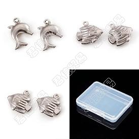 Unicraftale 48Pcs 3 Style 316 Surgical Stainless Steel Pendants, Mixed Shape