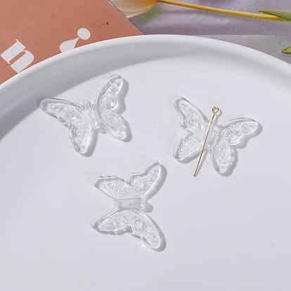 Colgantes de acrílico transparentes, mariposa
