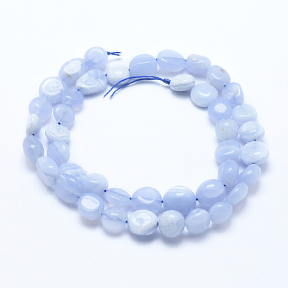 Perlas naturales ágata de encaje azul hebras, piedra caída, pepitas