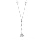 SHEGRACE 925 Sterling Silver Y-Shape Necklace, with AAA Cubic Zirconia and Fan Pendant