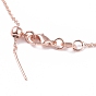 Brass Cable Chain Necklaces, Long-Lasting Plated, with Lobster Claw Clasps and Stopper Beads