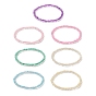 7 pcs 7 ensemble de bracelets extensibles en perles de verre de couleur bonbon pour femmes