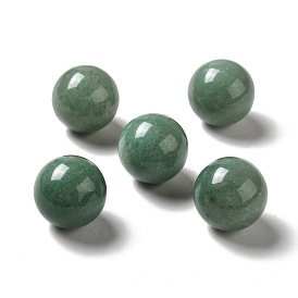 Perles naturelles en aventurine verte, pas de trous / non percés, ronde