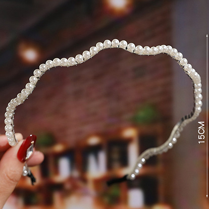 Cintas para el pelo de perlas onduladas, Cintas para el pelo de novia, accesorios para el cabello de boda para mujeres y niñas