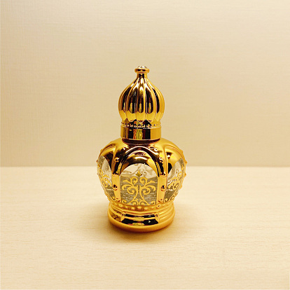 Botellas de bola de rodillo de vidrio de estilo árabe, botella recargable de aceite esencial, para el cuidado personal