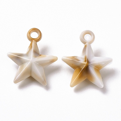 Acrylic Pendants, Imitation Gemstone Style, Star