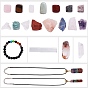 Kit de fabricación de collar de pulsera de piedras preciosas de chakra diy, incluyendo cuentas de piedras naturales mixtas y pulsera y collar